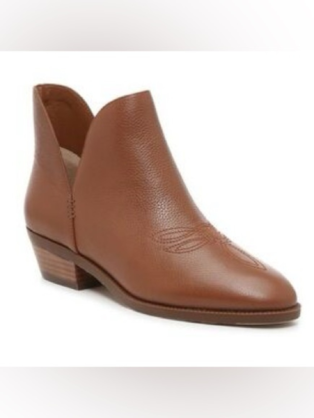 Lauren Ralph Lauren Brown Leather Western Ankle Booties